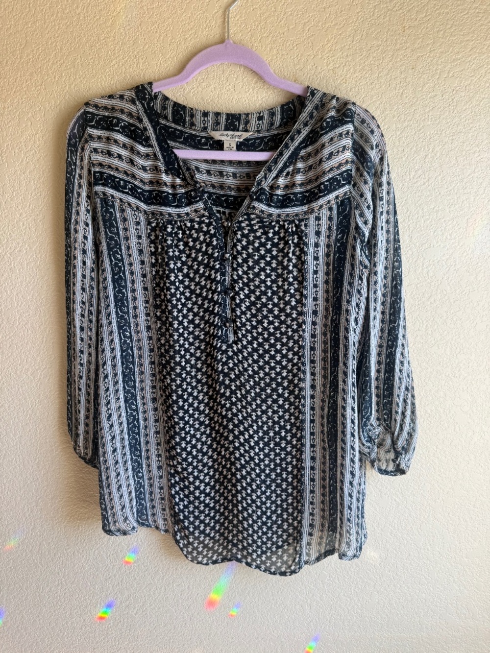 Lucky Brand Small Printed Boho Blouse